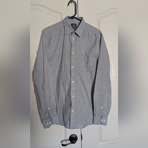 H&M Gray Casual Button Down Shirt with Pointed Collar